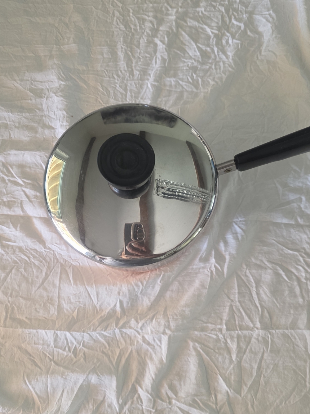 Vtg. Revere Ware 1801 Sauce Pan 1 Qt Stainless Steel Copper Clad Bottom W/ Lid